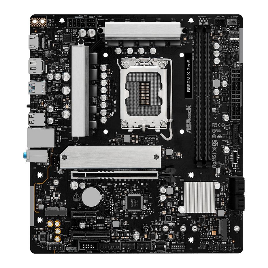 Pllakë Amë ASRock B860M-X Gen5, LGA1851, B860, DDR5, mATX, 2× DIMM, M.2 PCIe 5.0, M.2 PCIe 4.0, 2.5GbE LAN - 3