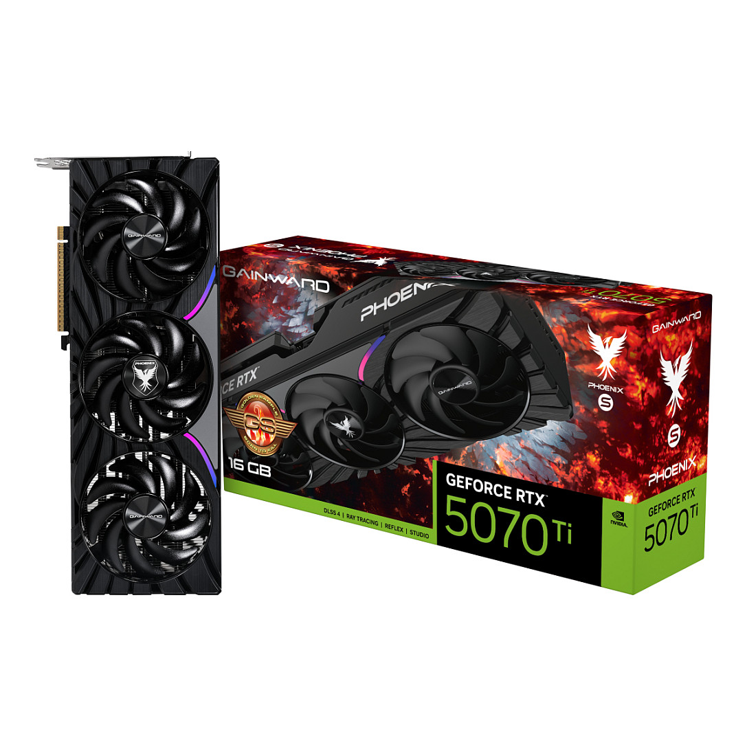 Kartelë Grafike Nvidia Gainward GeForce RTX 5070 Ti Phoenix-S GS / 16GB GDDR7 / 256-bit / PCIe 5.0 / 2482 MHz Boost - Zezë/Hiri - 9