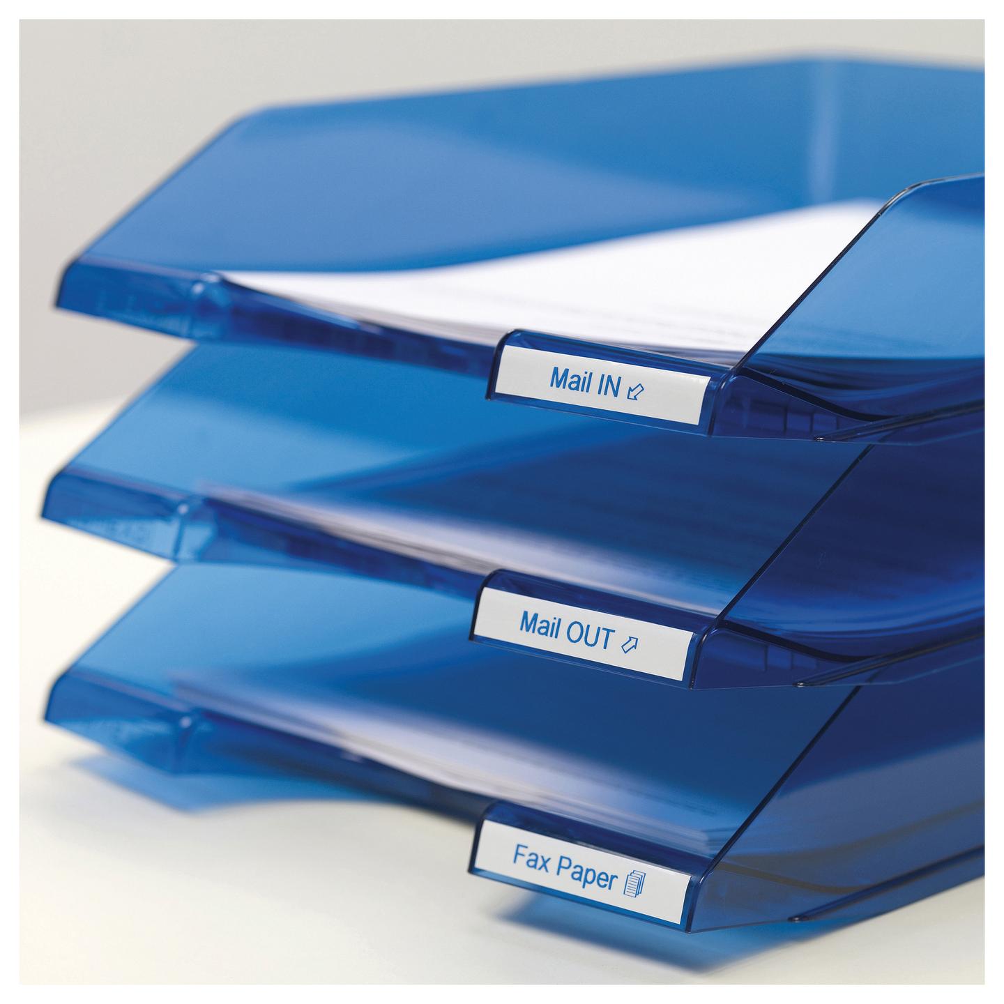 Shirit Dymo D1 40914, 9 mm x 7 m, për LabelManager, LabelPoint - Blu/Bardhë - 2