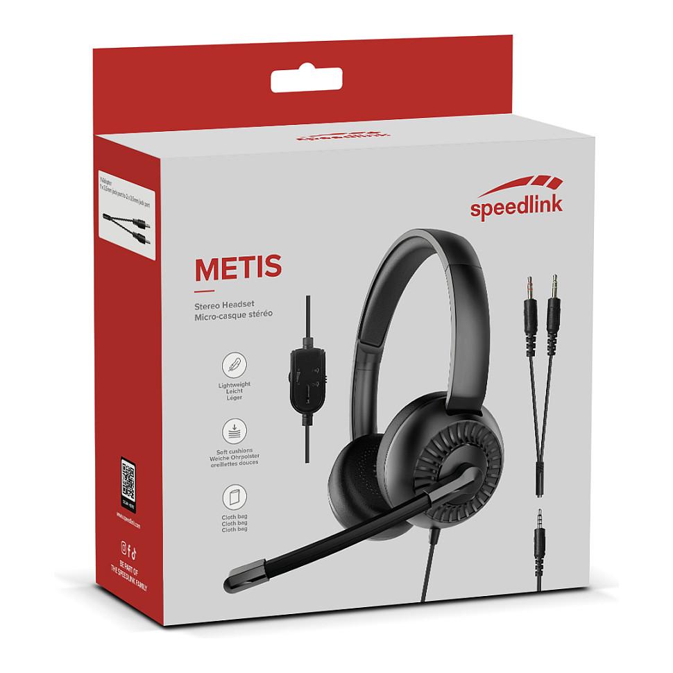 Kufje me kabllo Speedlink METIS / On-Ear / 3.5mm / Y-Adapter / Stereo / 40mm / 20-20000Hz / Mikrofon / 1.8m - Zezë - 8