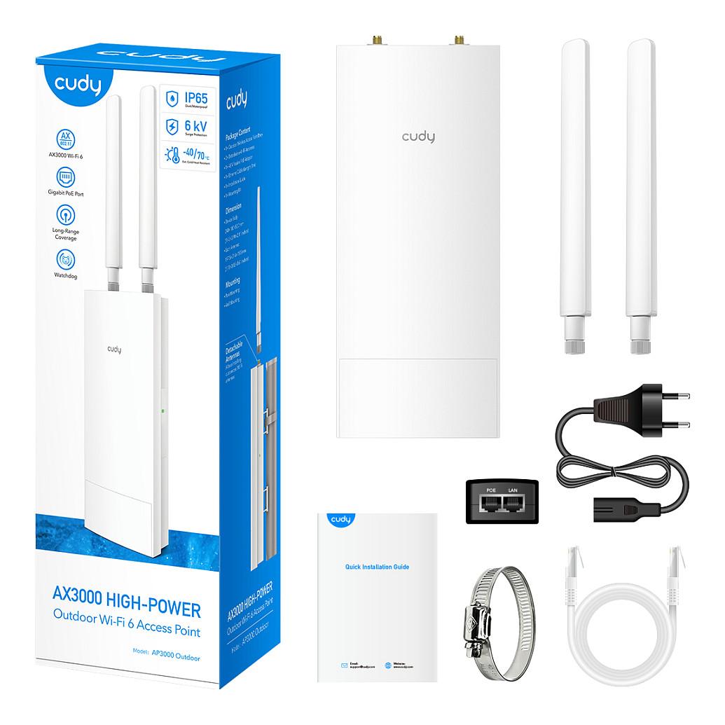 Access Point Cudy AP3000 Outdoor, Wi-Fi 6 AX3000, Dual-Band, 4-Stream, Gigabit Ethernet PoE, Mesh, IP65 - Bardhë - 5