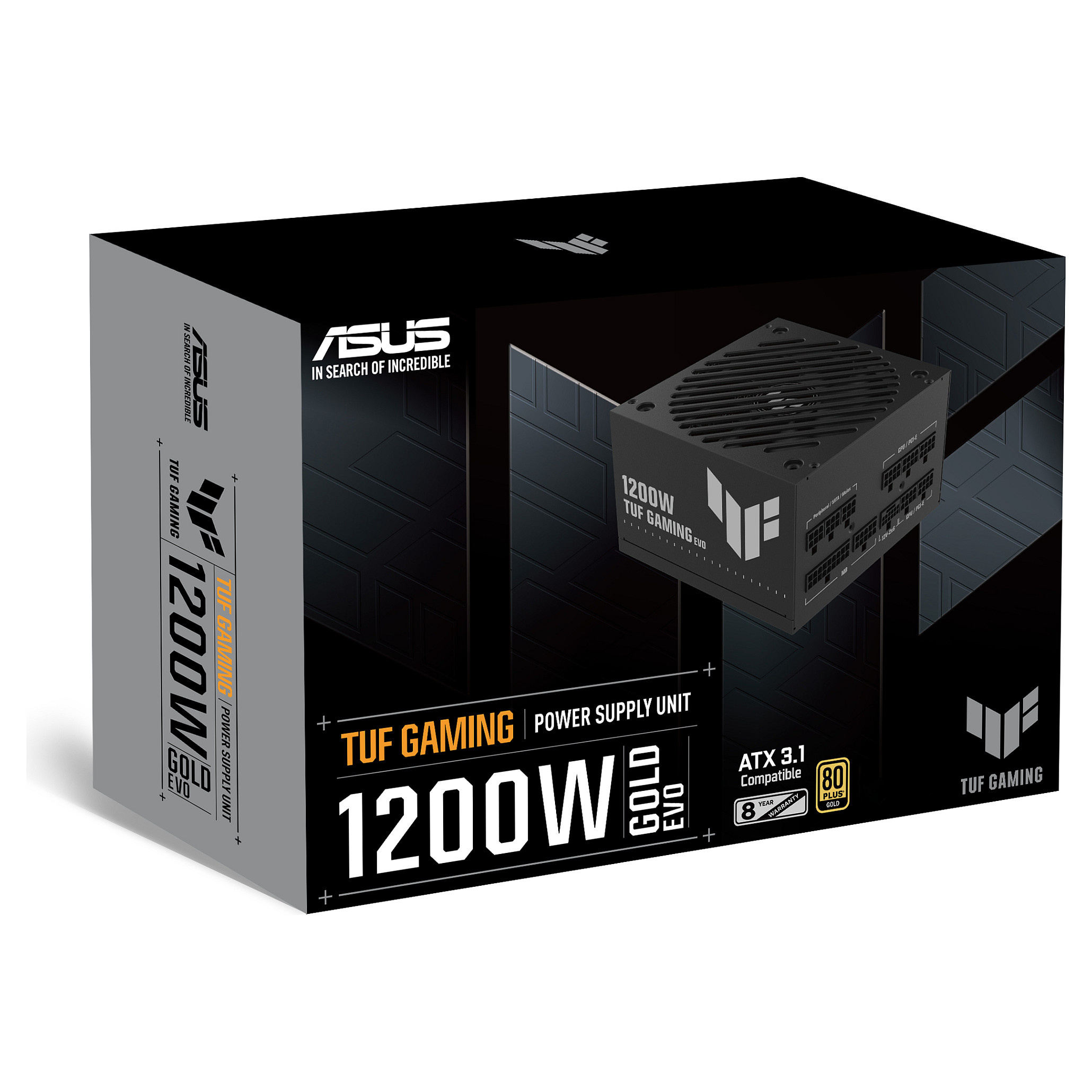 Furnizues Energjie ATX ASUS TUF Gaming Gold EVO / 1200W / 80 PLUS Gold / ATX 3.1 / PCIe 5.1 - Zezë - 9