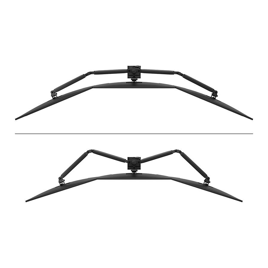 Mbajtëse për Monitor Neomounts DS60-600BL3 / 3 Monitorë / 10–27" / deri 6kg për Monitor / VESA 75x75 & 100x100 / Full Motion - Zezë - 9