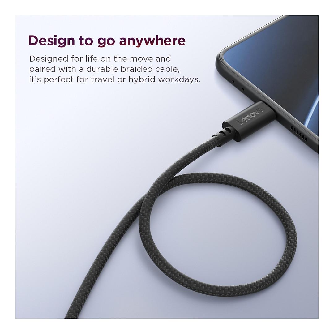 Adapter për Laptop Lenovo 40AW100BEU / 100W / USB-C / GaN / Multi-Port - Zezë - 10