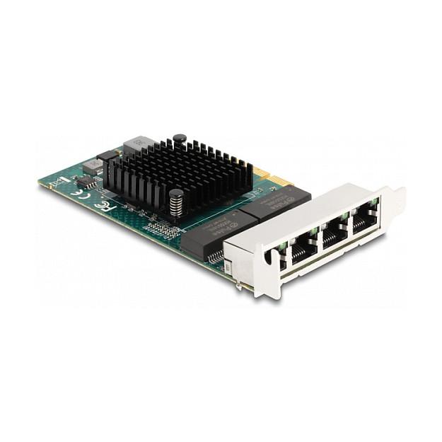 Karta të Rrjetit Delock 88208 / PCIe 2.0 x4 / 4x Gigabit LAN RJ45 / 1000Mbps / Broadcom BCM5719 / Low Profile - 3