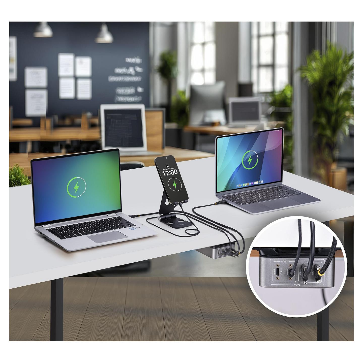 Karikues USB-C StarTech.com 424DEU-USB-C-CHARGER, 240W, 4x USB-C, 140W EPR, Power Delivery 3.1, GaN - Gri - 10