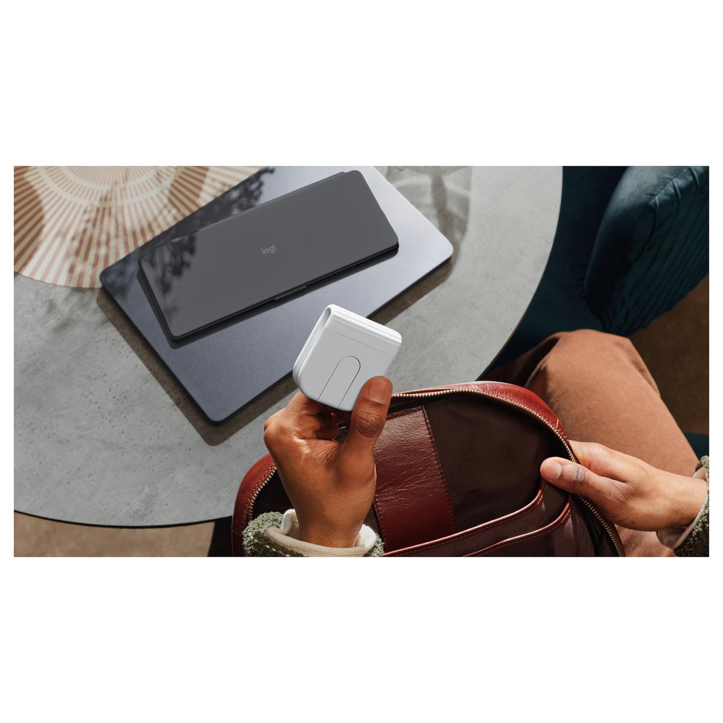 Maus pa kabllo Logitech Mobi Fold, Bluetooth, Sensor Optik, Ambidekstral, Portativ - Bardhë - 6