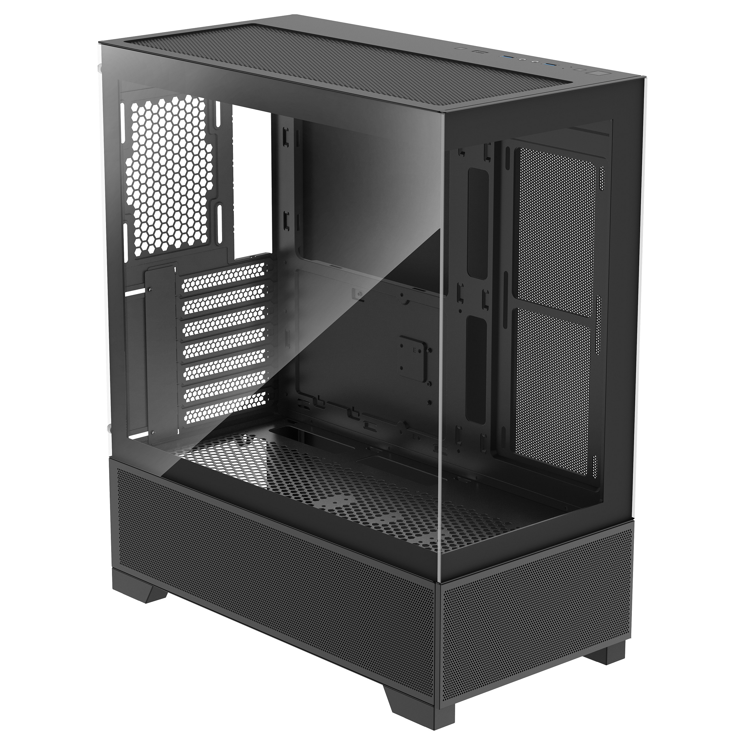 Kasë PC Xilence Beam / Midi Tower / ATX / 2x 120mm + 1x 120mm ARGB Fan / Tempered Glass - Zezë - 17