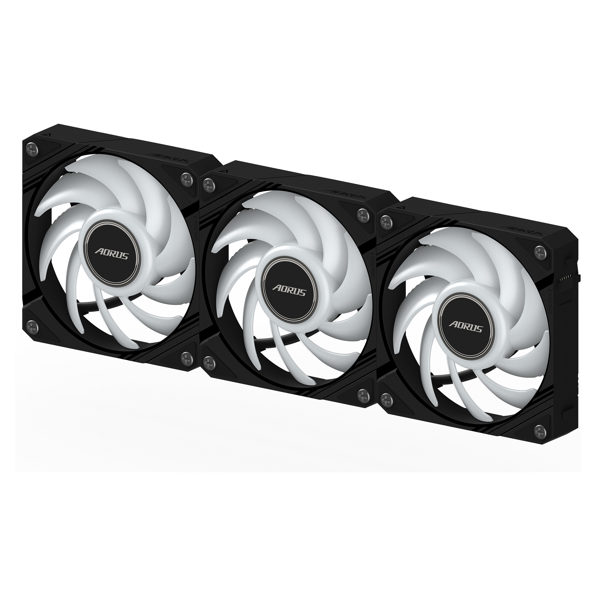 Ftohës për Kasë Gigabyte AORUS EZ CHAIN / 120mm / 600-2000 RPM / ARGB / PWM / 3-Pack – Zezë - 5