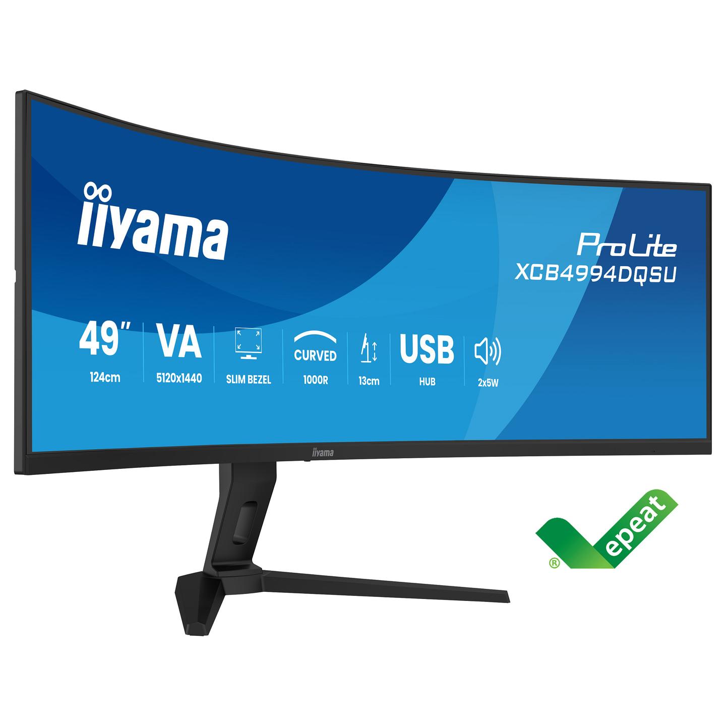 Monitor Iiyama ProLite XCB4994DQSU-B1 / 49″ / DQHD VA Curved / 120 Hz / 2 ms / DP + HDMI + USB Hub - Zezë - 3
