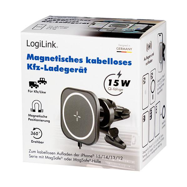 Adapter telefoni pĂ«r veturĂ« LogiLink PA0329 / Wireless Charging / Magnetic / 360° / 15W â ZezĂ« - 9