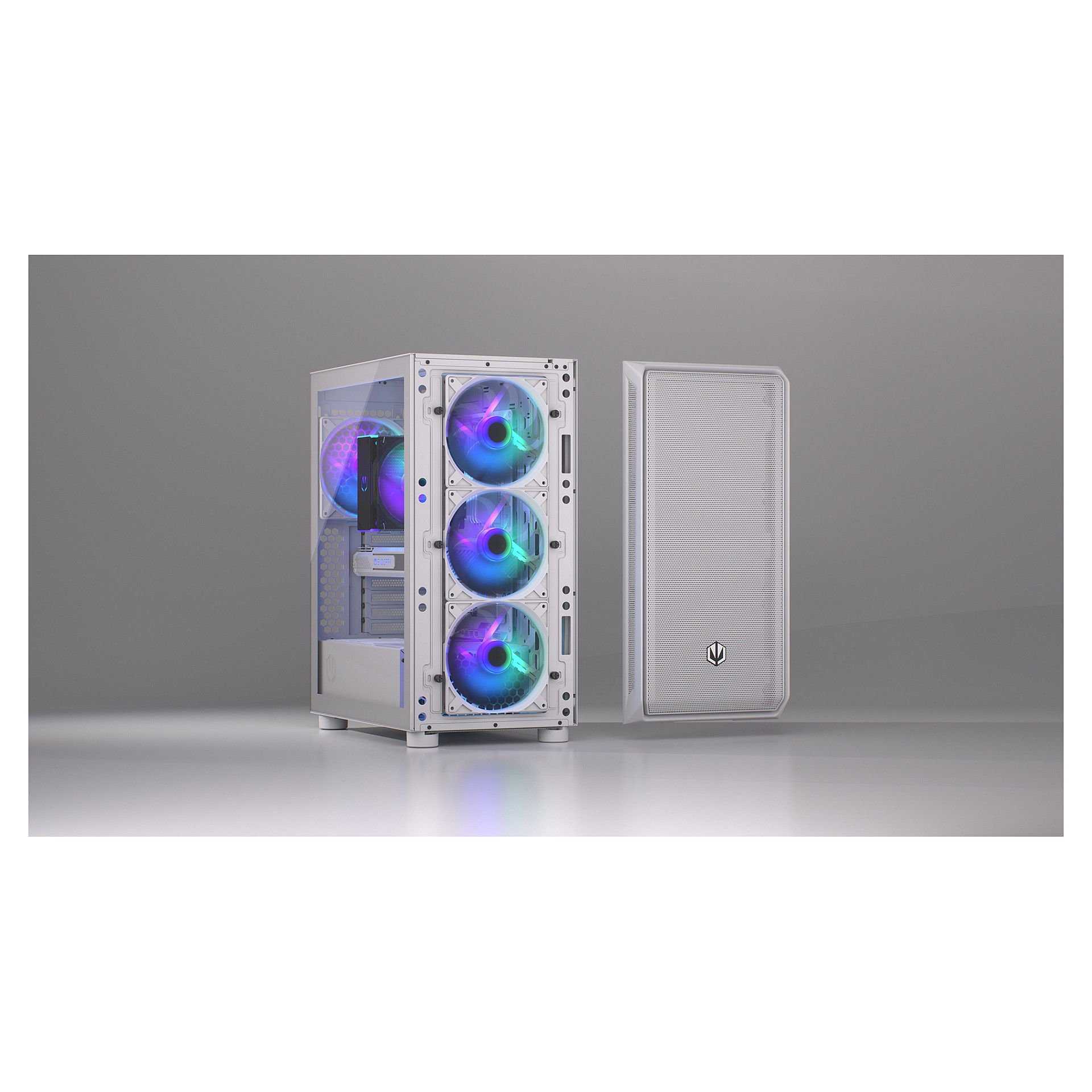 Kasë PC ENDORFY Arx 500 ARGB White / Mid Tower / ATX / 3x 140mm Front + 1x 140mm Rear Fan / ARGB / Mesh - Bardhë - 34