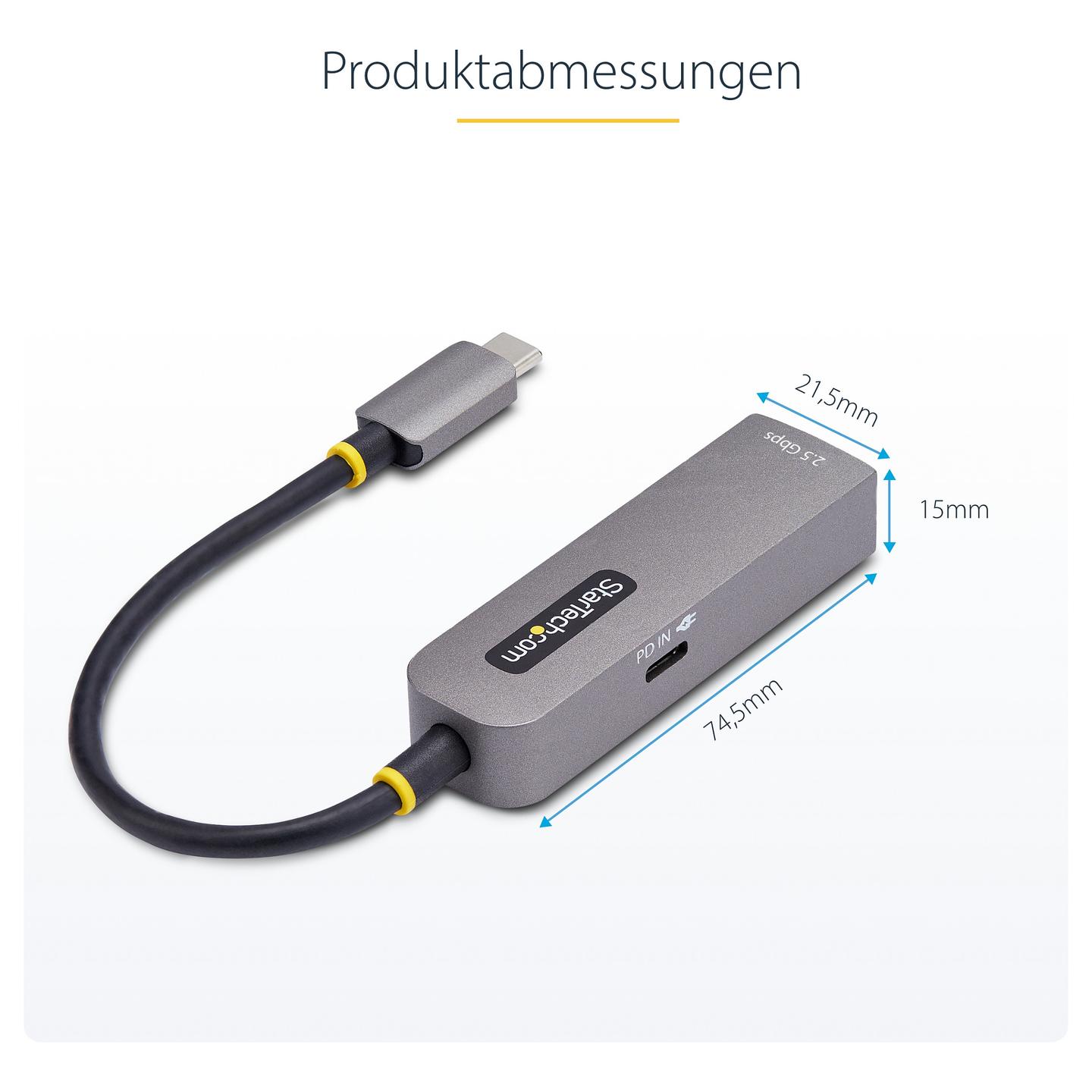 Adapter Rrjeti USB-C StarTech 2GPD3-USB-C-ETHERNET, 2.5GbE, RJ45, 100W PD - Gri - 9
