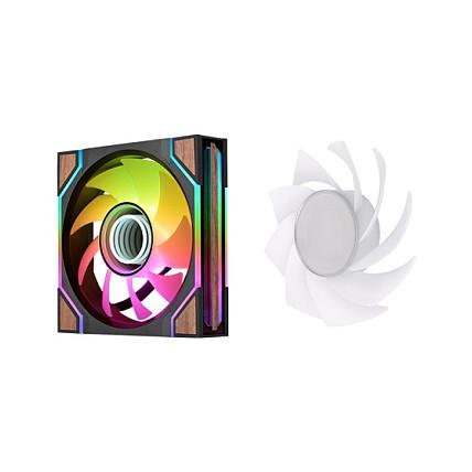 Ftohës për Kasë Thermaltake SWAFAN 120 EX INFINITY Wood Edition / 120mm / 3-Pack / PWM / ARGB – Zezë - 3