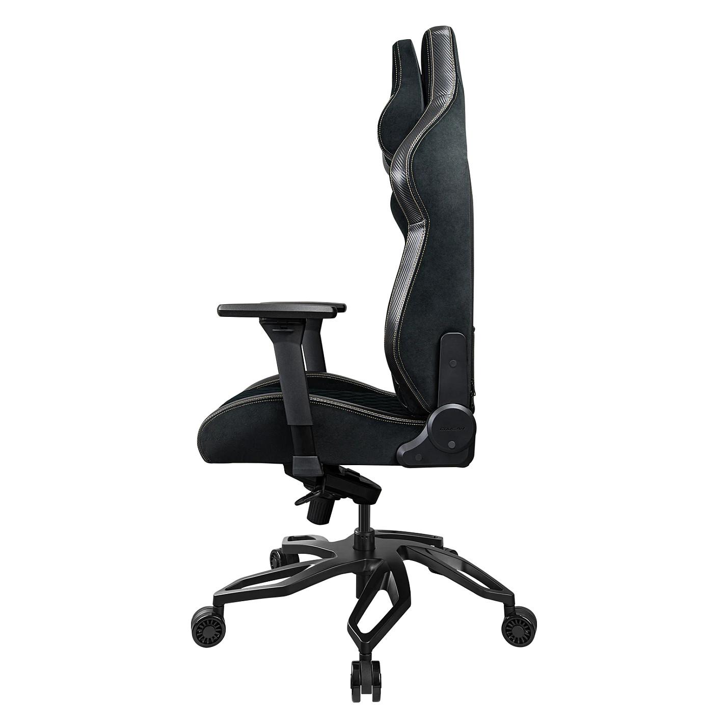 Karrige Gaming COUGAR Titan Pro V2 Gold F, Velvet, Mbështetëse 4D, Mbështetje Lumbare, 160 kg – Zezë - 5