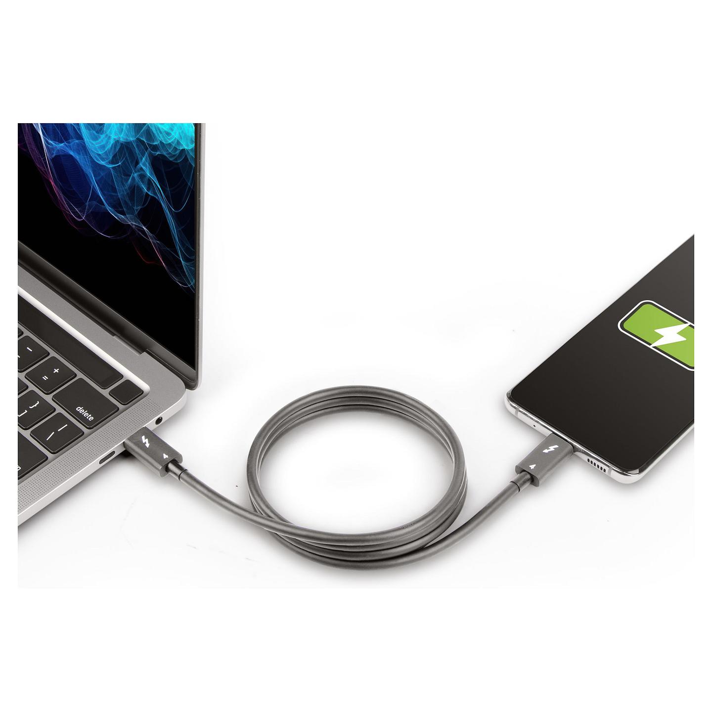 Kabllo USB StarTech.com TBLT4MM1M / USB-C në USB-C / Thunderbolt 4 / 40Gbps / 100W / 1m - Zezë - 9