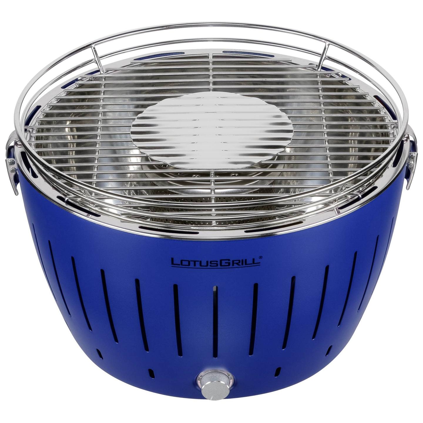 Grill LotusGrill G34 U BL, 32cm, me Qymyr, me Ventilator, USB, 4x AA - Blu - 2
