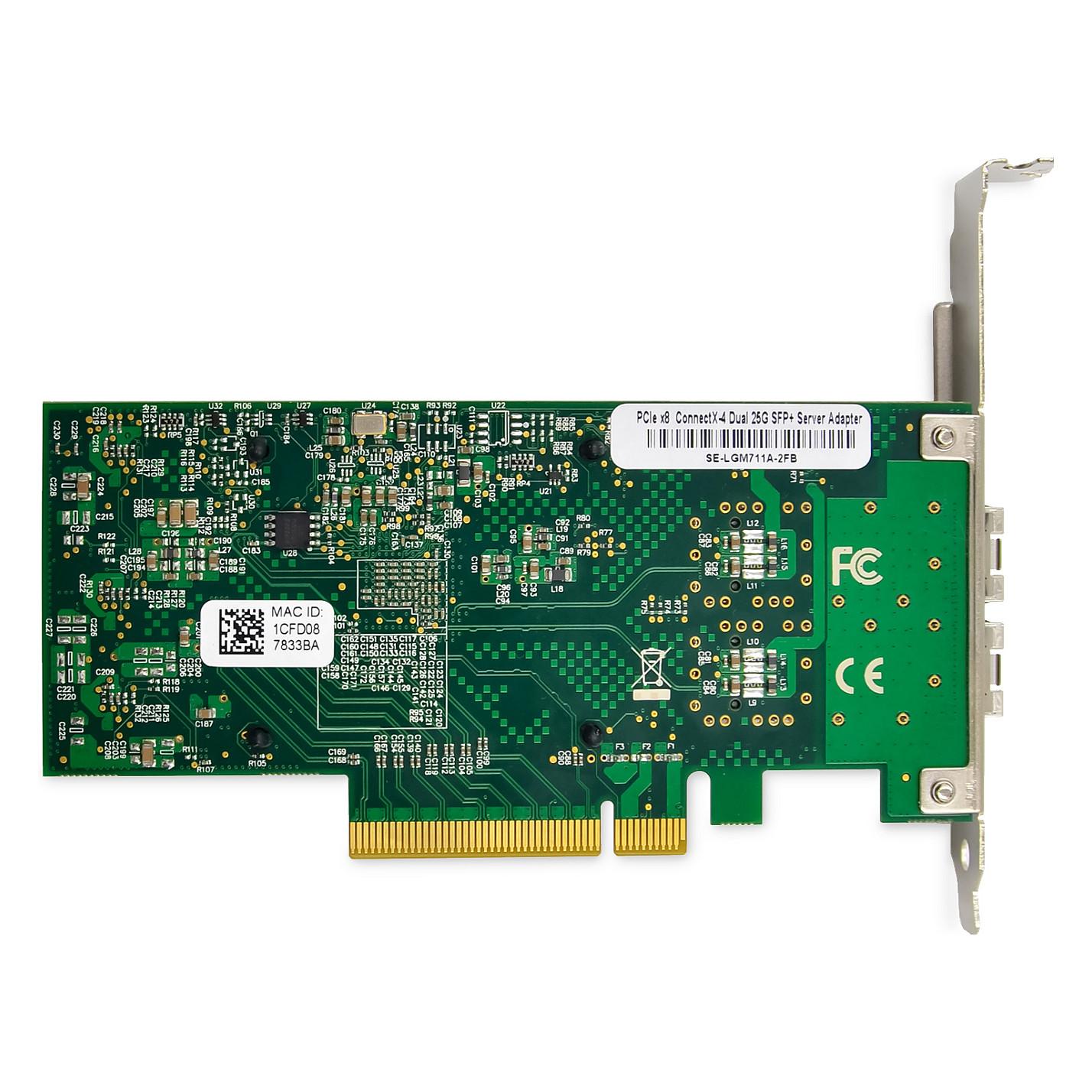 Karta të Rrjetit DIGITUS DN-10180, PCI Express 3.0 x8, 2x 25 Gigabit SFP28, 1/10/25Gbps, Mellanox, Low Profile + Full Height - 4