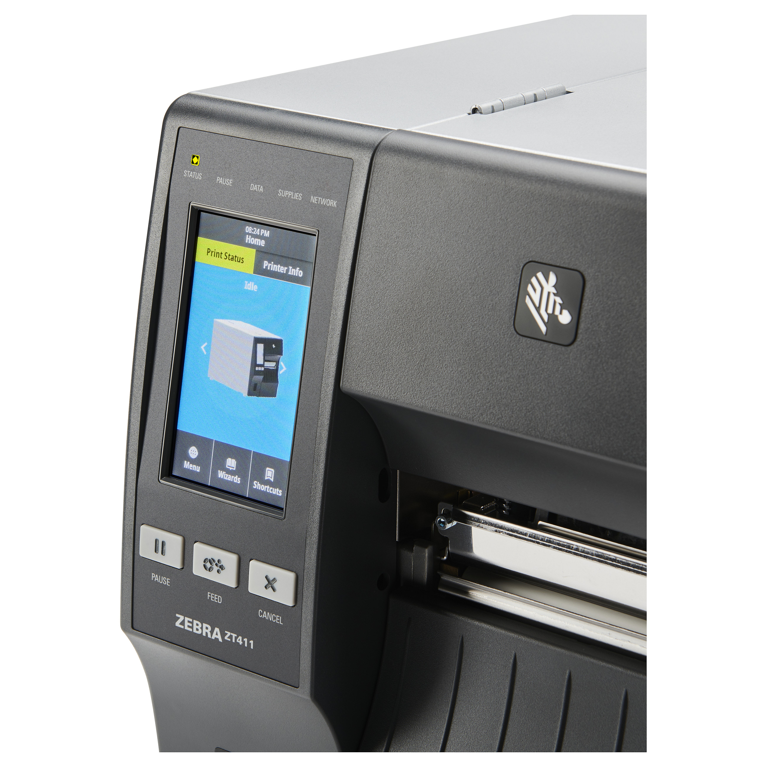 Printer Label Zebra ZT411 / Për Etiketa / 203 DPI / 104mm / 356 mm/sec / USB + LAN - Zezë/Hiri - 4