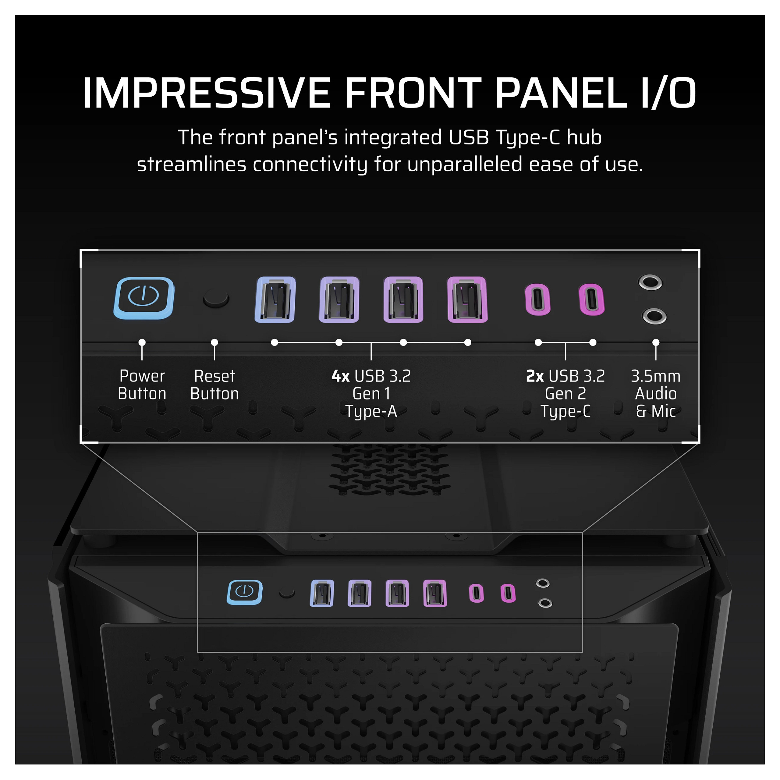 Kasë PC Corsair 9000D RGB AIRFLOW / Super Full Tower / E-ATX + ATX / 18x 120mm Fan Support / Tempered Glass - Zezë - 9