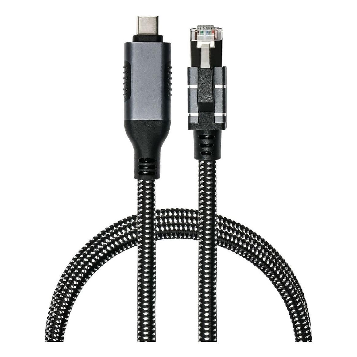Kabllo për Rrjet Alcasa 2045-CT050A / USB-C Mashkull → RJ-45 Mashkull / Gigabit Ethernet / 1000 Mbit/s / F/UTP / 5m - Antracit - 2