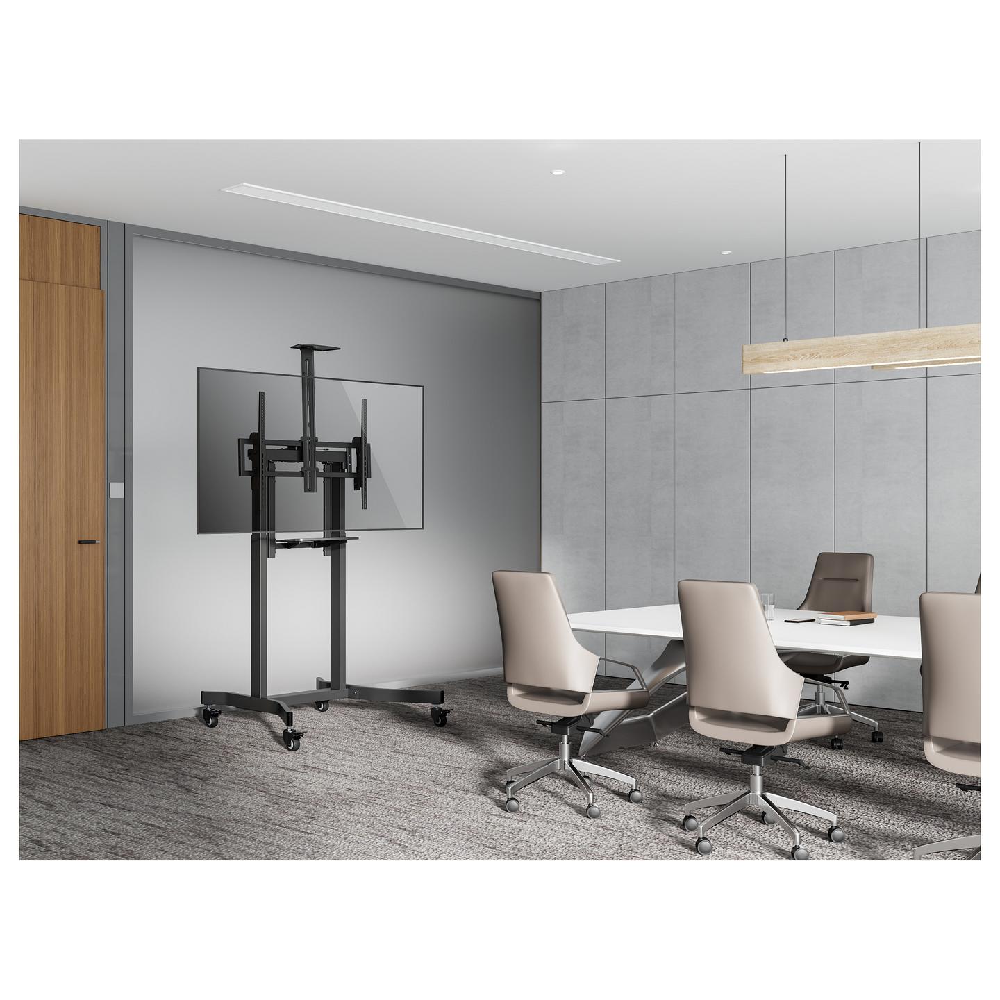 Mbajtëse për TV Equip 650633 , 55–100" , deri 120kg , stativ mobil , me rrota , lartësi e rregullueshme , motorike , VESA 200x200–800x600 - Zezë - 11
