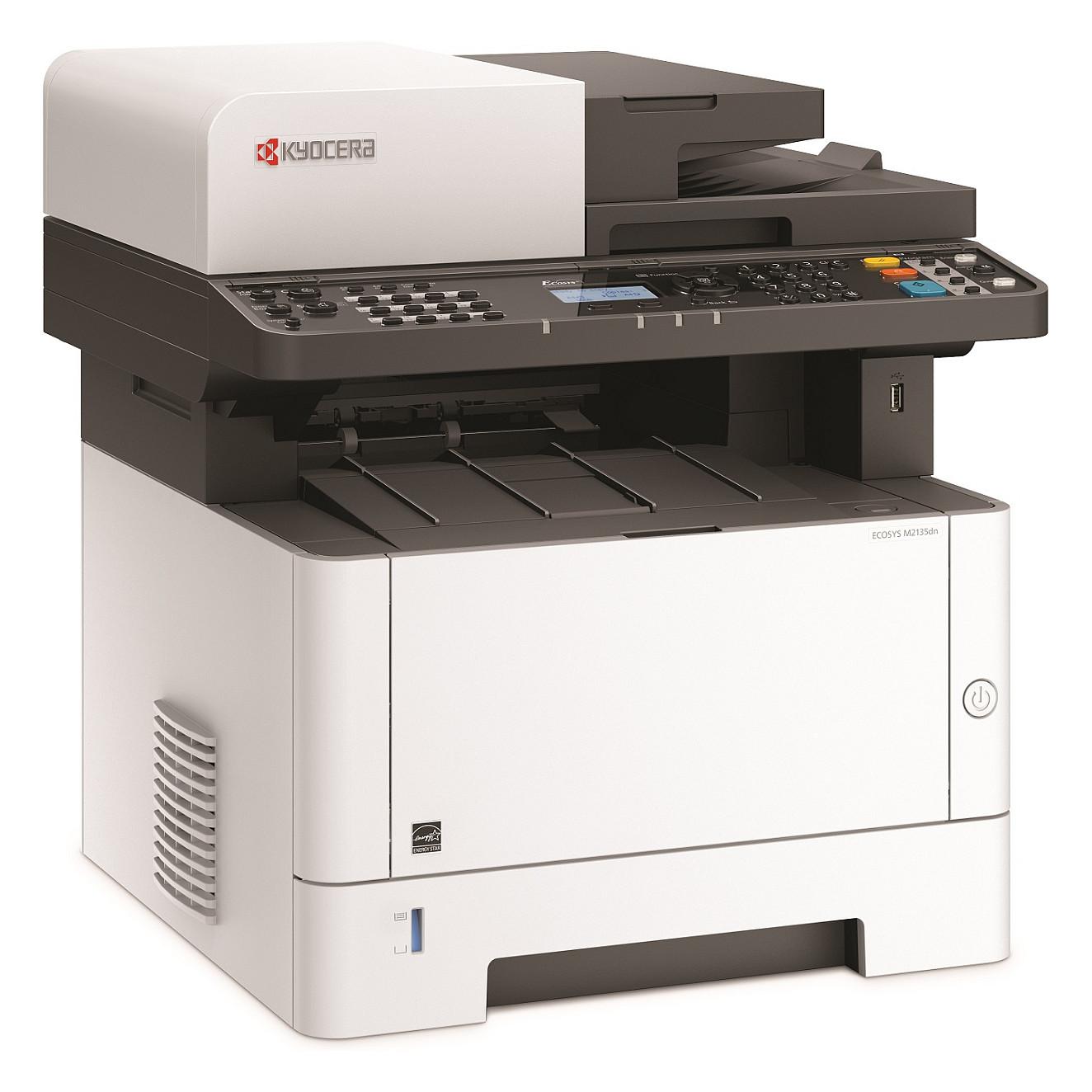 Printer multifunksional laser Kyocera ECOSYS M2135dn, A4, bardhë e zi, 35 faqe/min, printim automatik dyfaqësh, skanim, kopjim, ADF 50 fletë, USB 2.0, Gigabit Ethernet – Bardhë - 6