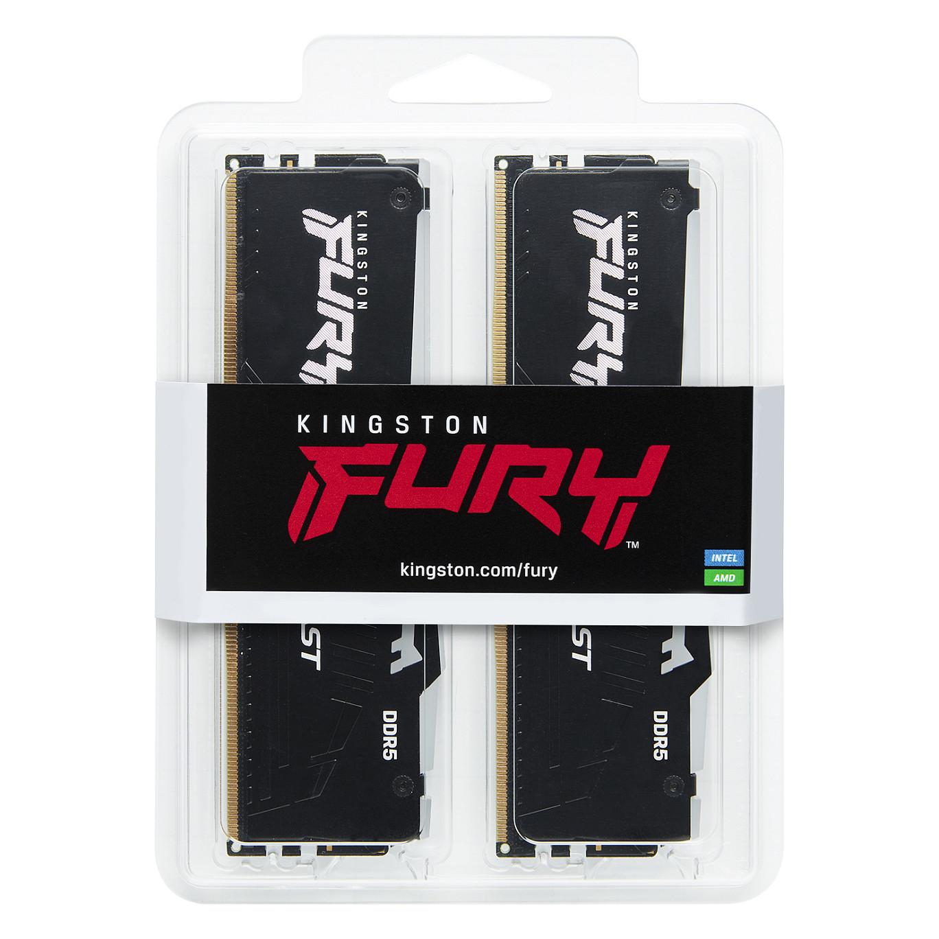RAM Memorie Kingston FURY Beast RGB, 16GB (2 × 8GB), DDR5, 5600MT/s, CL36-38-38, Intel XMP 3.0, AMD EXPO - Zezë - 5