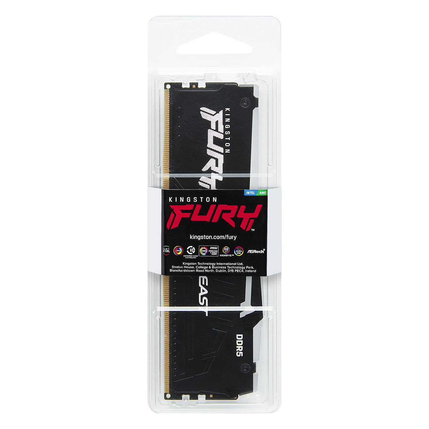 RAM Memorie DDR5 Kingston FURY Beast RGB / 16GB / DIMM / 6400MT/s / CL32 / ECC - Zezë - 5