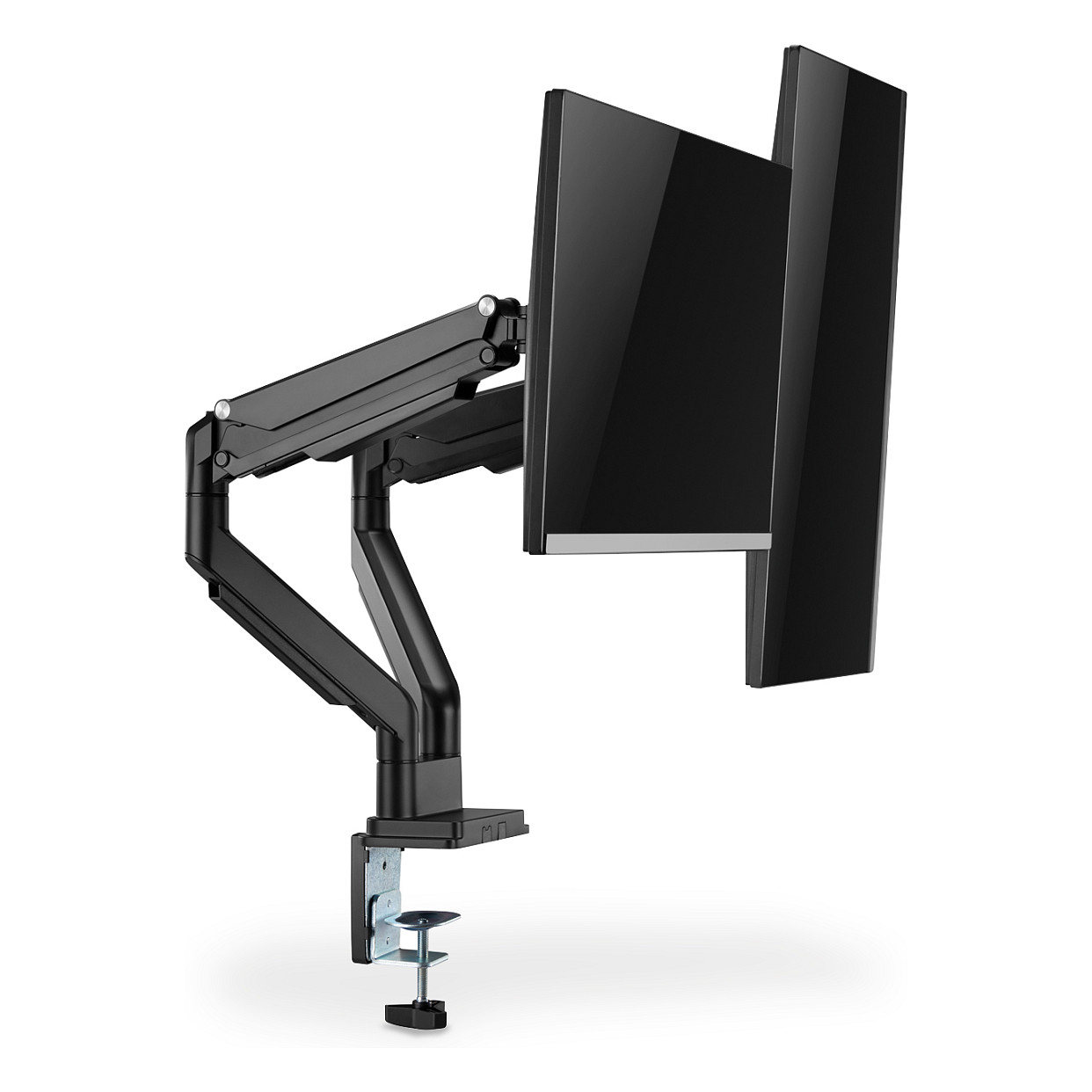 Mbajtëse për Monitor DIGITUS DA-90395 / 2 Monitorë / 15"-32" / 9kg për monitor / VESA 75x75-100x100 / Tavolinë / Gas Spring - Zezë - 5