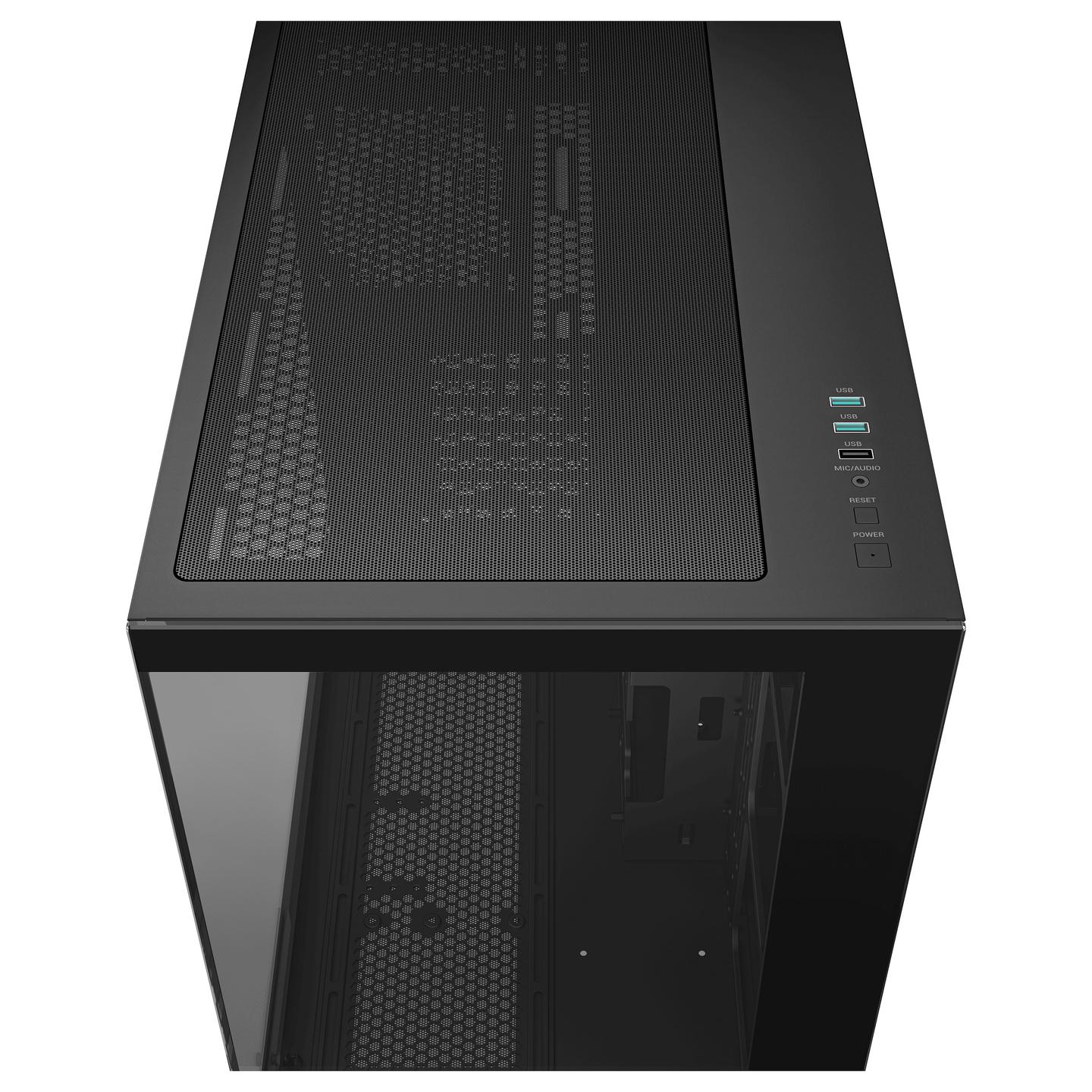 Kasë DeepCool CG530 / ATX Mid-Tower Dual-Chamber / 2xUSB Type-A + USB Type-C / 2 Panele Xhami të Temperuar – Zezë - 9