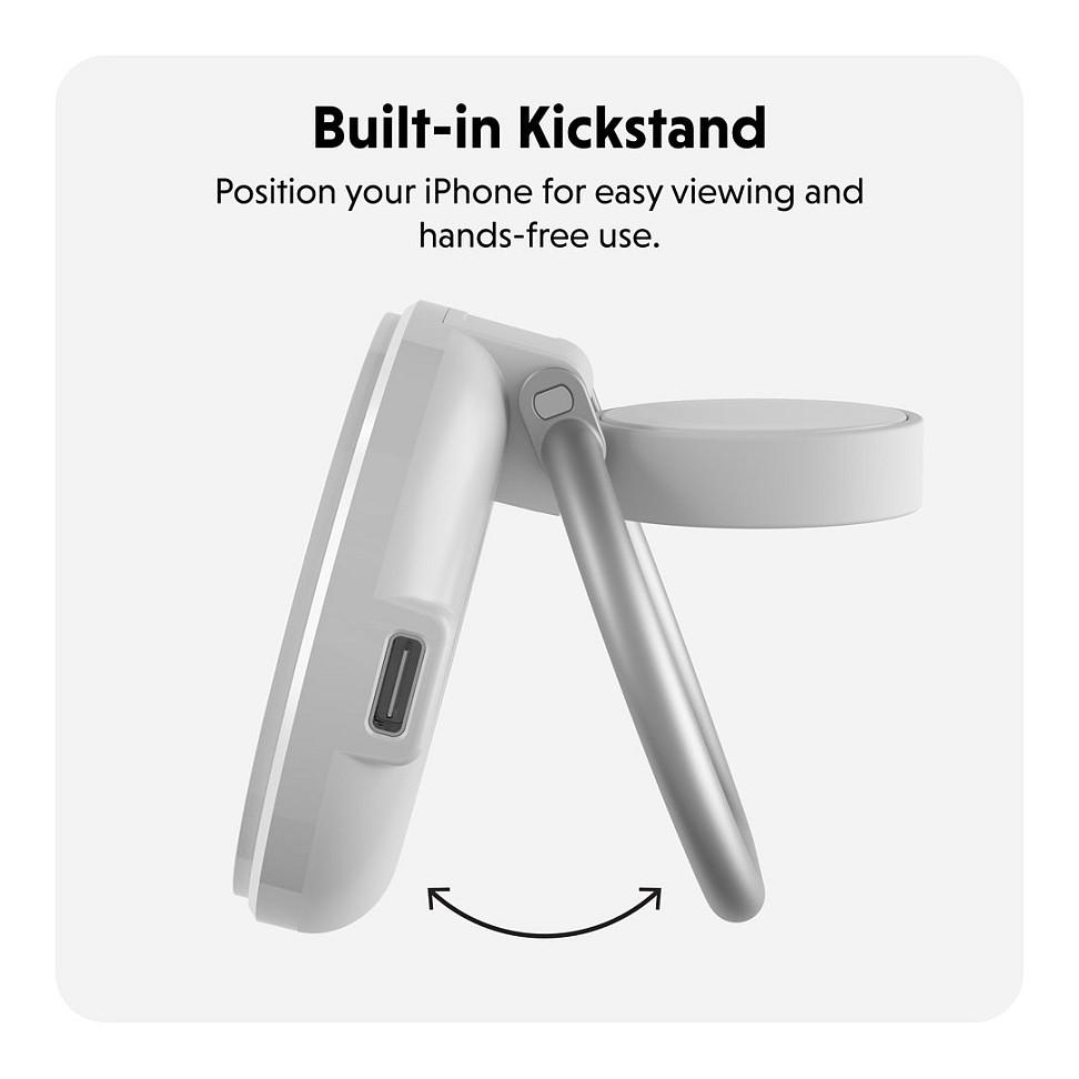 Karikues pa Kabllo Targus HYPER HJ3310WHGL, Qi2, 15W, 2-në-1, iPhone, Apple Watch, Magnetik - Bardhë - 6