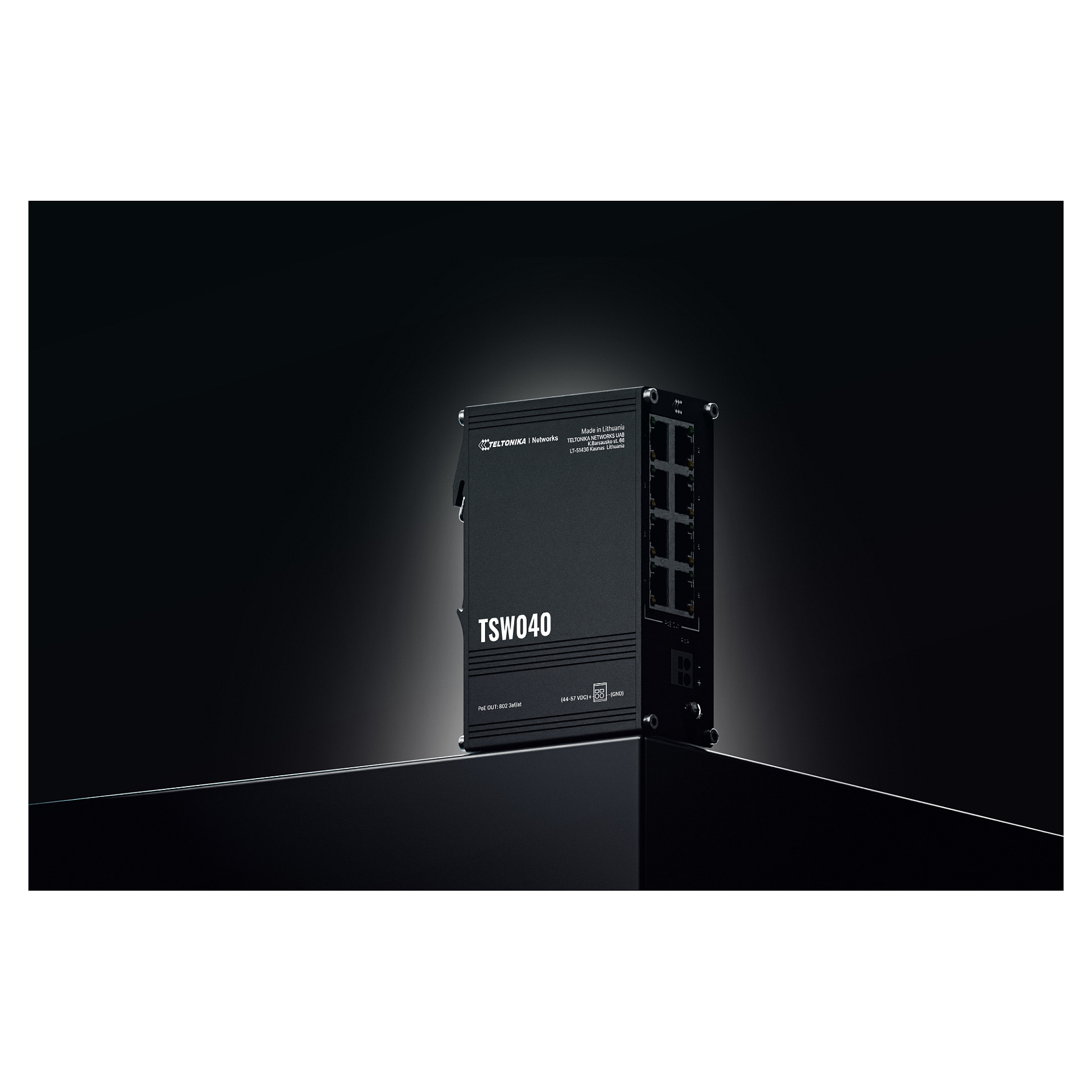 Switch Teltonika TSW040 / Unmanaged / 8‑Port Fast Ethernet / PoE / Unmanaged / DIN‑Rail - 8