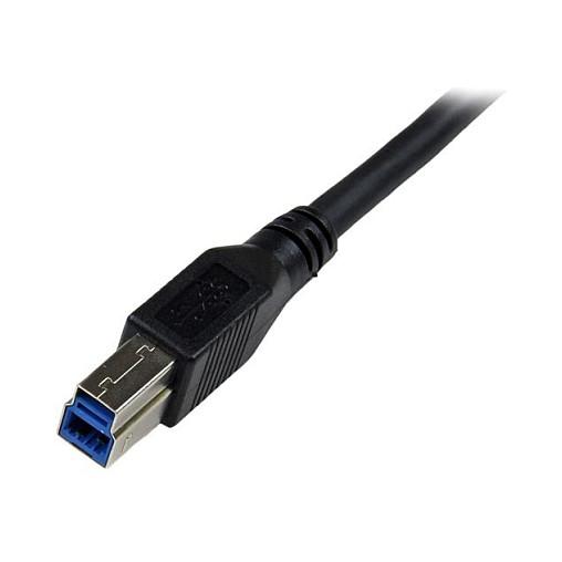 Kabllo USB StarTech.com USB3SAB1MRA, USB 3.0, USB-A Mashkull në USB-B Mashkull, 5Gbps, 1m, 90° - Zezë - 4
