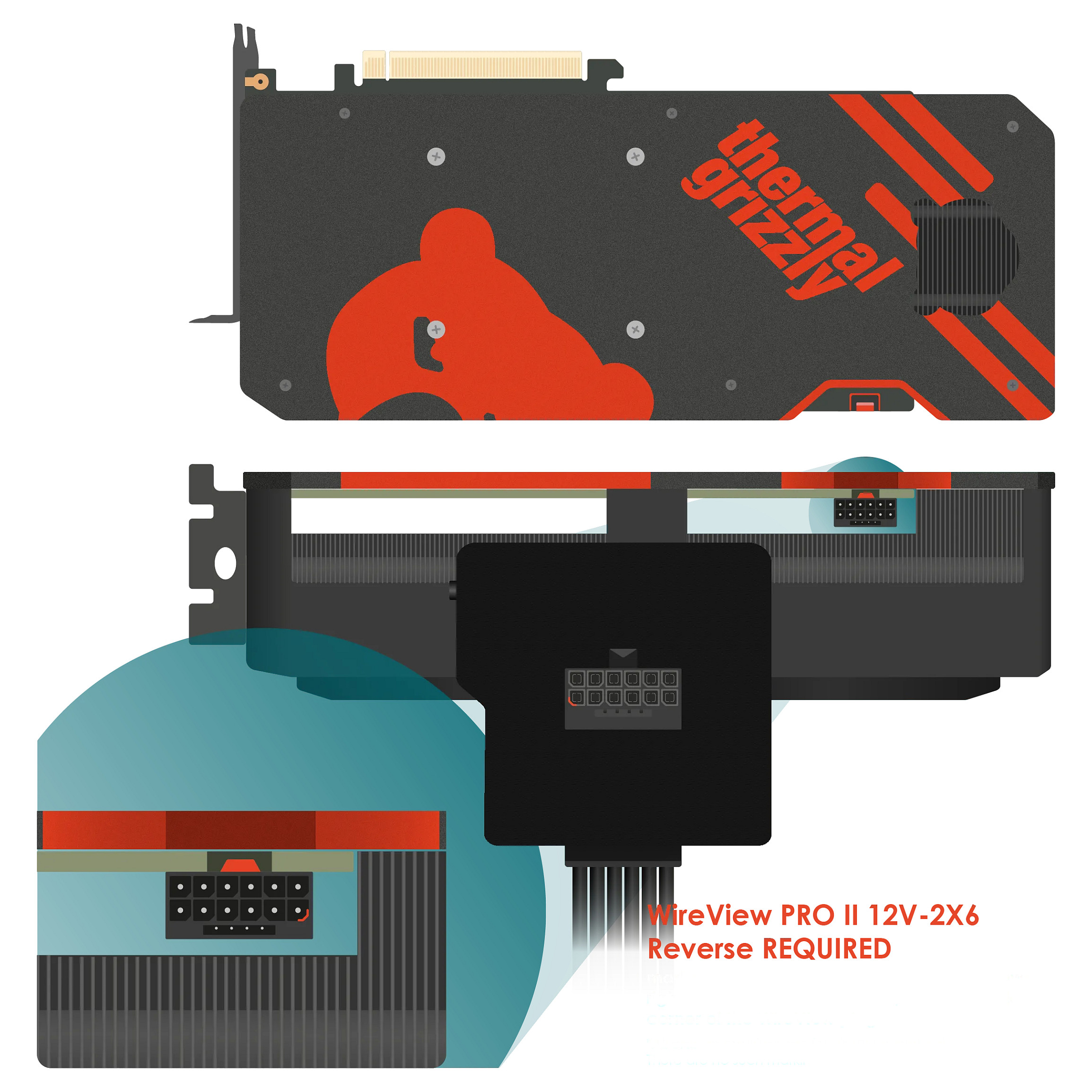 Aksesor për Kartelë Grafike Thermal Grizzly WireView Pro II GPU 12V-2x6 / Ekran TFT-IPS / Monitorim Konsumi (Per-Pin) – Zezë - 6