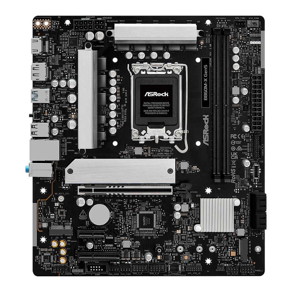 Pllakë Amë ASRock B860M-X Gen5, LGA1851, B860, DDR5, mATX, 2× DIMM, M.2 PCIe 5.0, M.2 PCIe 4.0, 2.5GbE LAN - 2