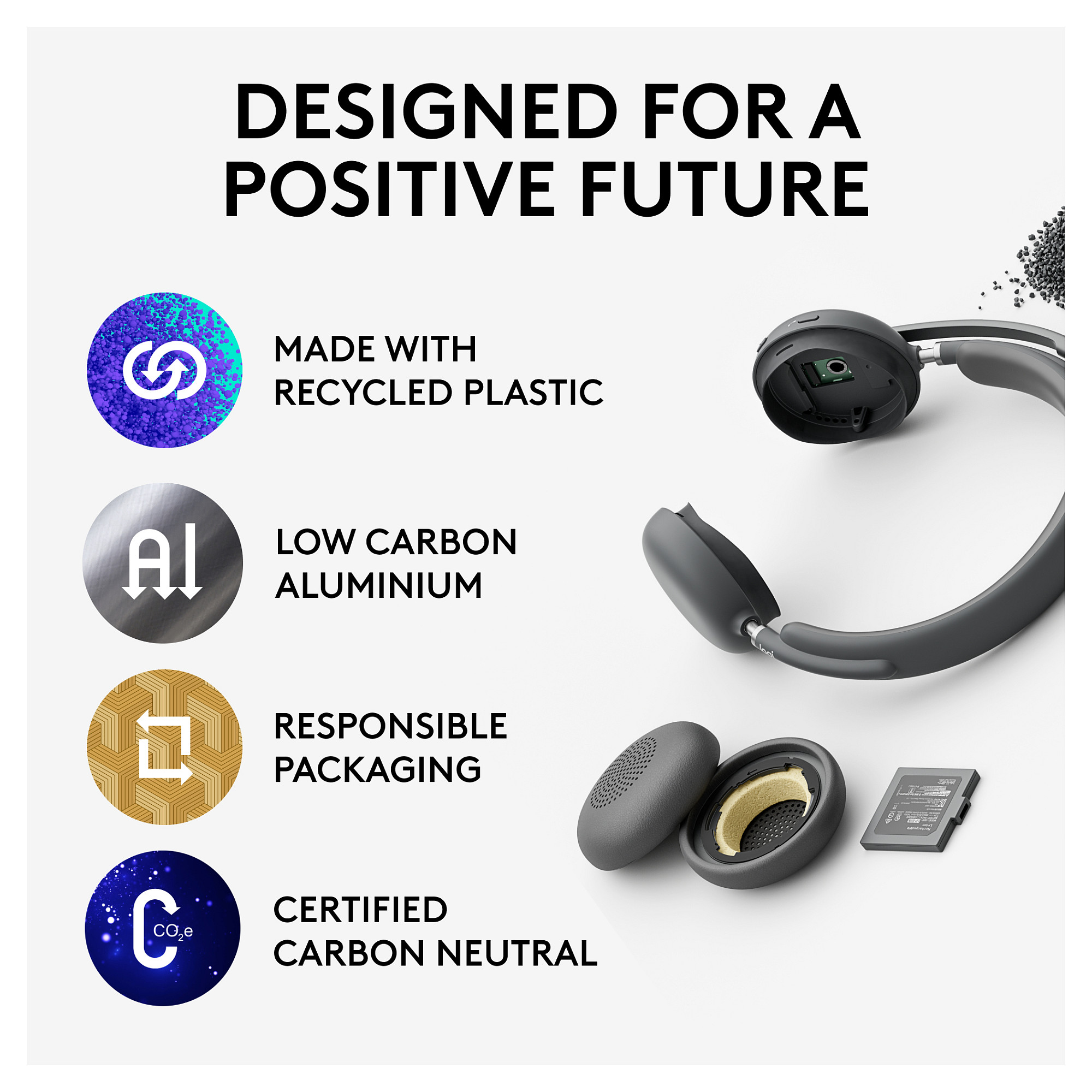 Kufje pa kabllo Logitech Zone Wireless 2 / Bluetooth 5.2 / ANC - Grafit - 12