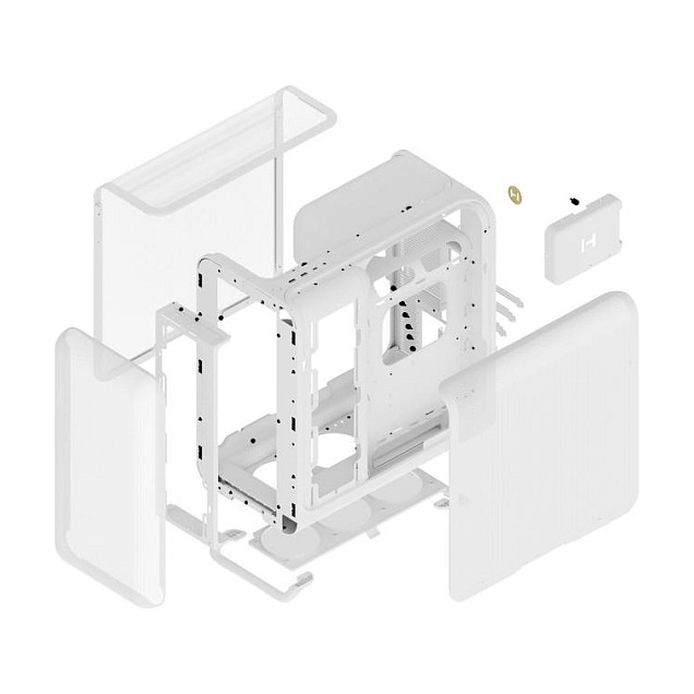 Kasë PC HYTE X50 Air / Mid Tower / ATX / 3x 120mm + 2x 140mm Fan Support / Tempered Glass / PCIe 4.0 Riser - Bardhë - 7
