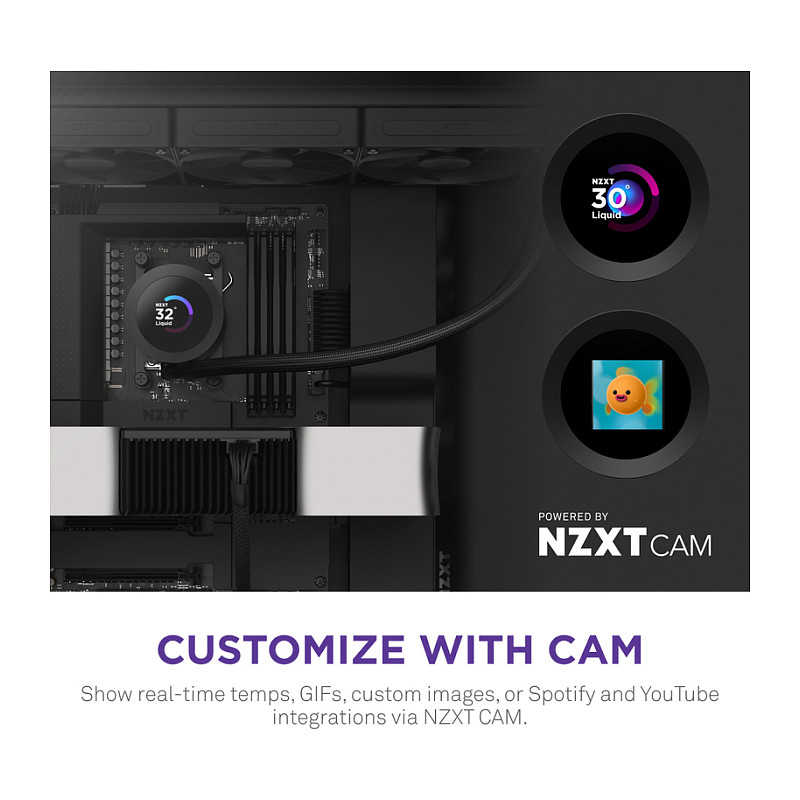 Ftohës për Procesor NZXT Kraken Plus 360 / 360mm / AIO / RGB / LCD - Zezë - 5