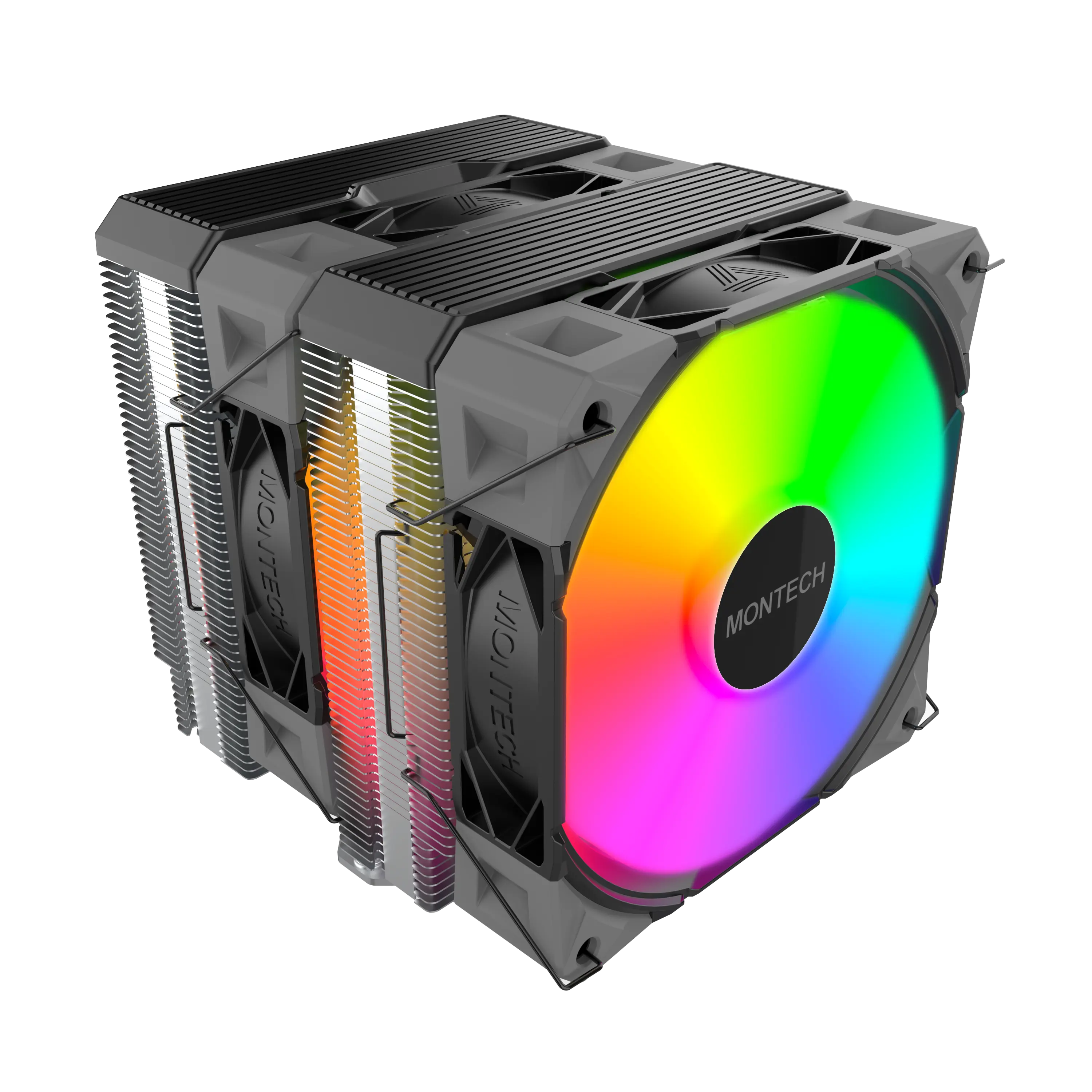Ftohës për Procesor Montech NX600 ARGB / Dual-Tower / 2x120mm / 6 Heat Pipes / ARGB - Zezë