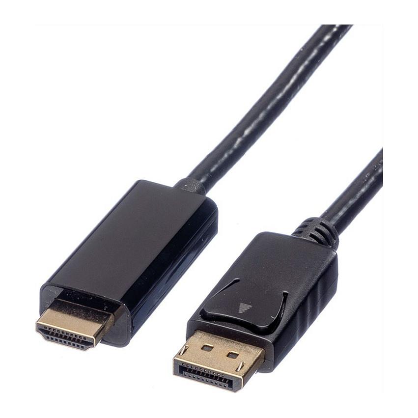 Kabllo DisplayPort ROLINE 11.04.5786 / DisplayPort në HDMI / 2m / 4K - Zezë