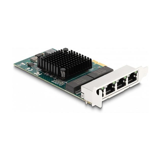 Karta të Rrjetit Delock 88207 / PCIe 2.0 x1 / 4x Gigabit LAN RJ45 / 1000Mbps / Broadcom BCM5719 / Low Profile - 3