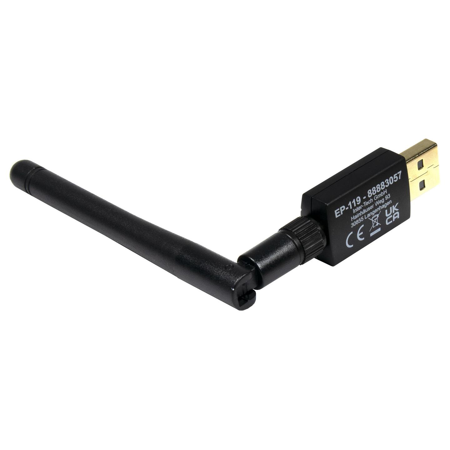 Antena për Rrjet WiFi USB Inter-Tech Argus EP-119 / Wi-Fi 5 802.11ac / 1200Mbps / Bluetooth 4.2 - Zezë - 2