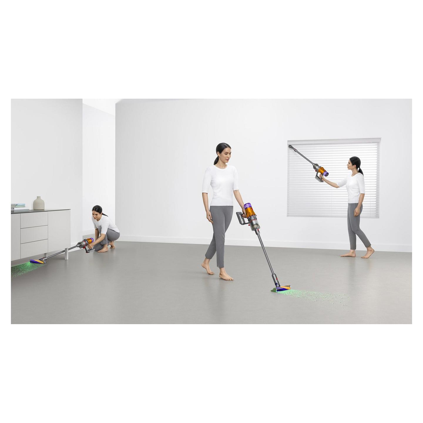 Fshesë me Vakum Dyson V12 Detect Slim Absolute / 150AW / 125.000rpm / 11 Cyclones / Fluffy Optic / Motorbar / LCD / 0.35L / 60min – Gri/Portokalli - 8