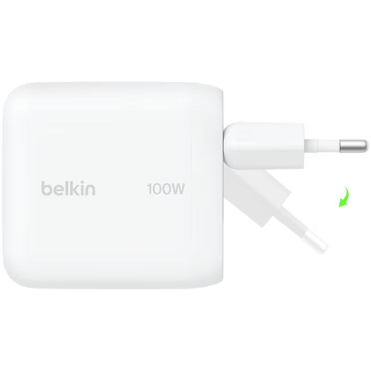 Adapter Belkin BOOSTCHARGE / USB-C / Power Delivery / 100W / GaN / Prizë e Palosshme - Bardhë - 3