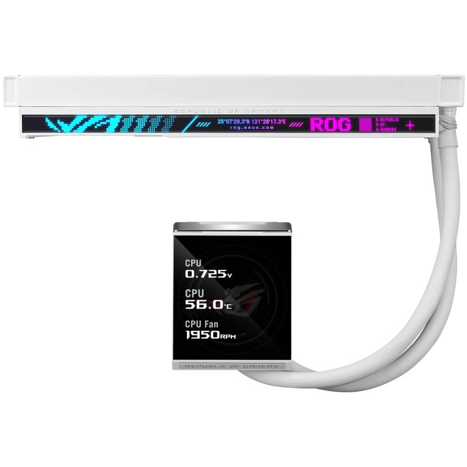 Ftohës për Procesor ASUS ROG Strix LC IV 360 ARGB LCD White Edition / 360mm / 3x120mm / ARGB / LCD 5.08" / AIO - Bardhë - 4
