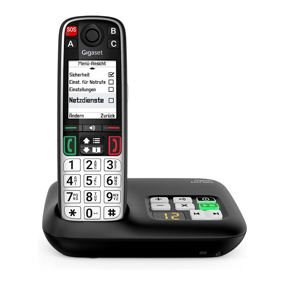 Telefon VoIP Gigaset EASY 500A, DECT, 2.2" TFT me ngjyra, SOS, Anrufbeantworter - Zezë - 7
