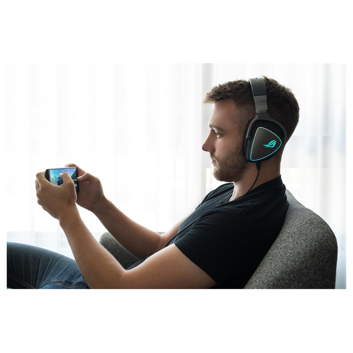 Kufje Gaming ASUS ROG Delta / USB-C / USB-A / 50mm / Hi-Res ESS Quad-DAC / RGB - Zezë - 9