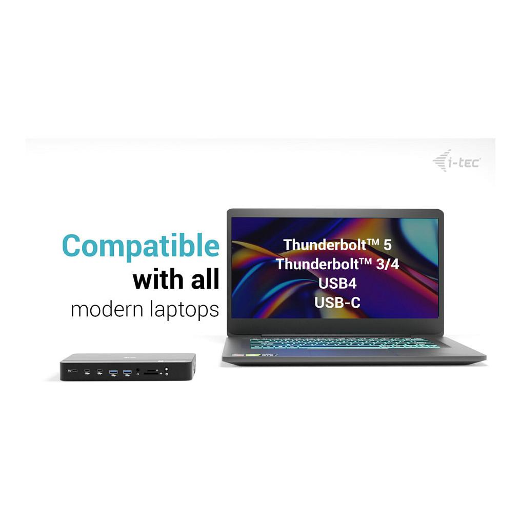 Docking Station i-tec TB5TRIPLEDOCKM2PD / 2x Thunderbolt 5 / 4x USB-A / 2x USB-C / DisplayPort / 2.5GbE / M.2 NVMe / SD-microSD / 140W PD – Zezë - 5