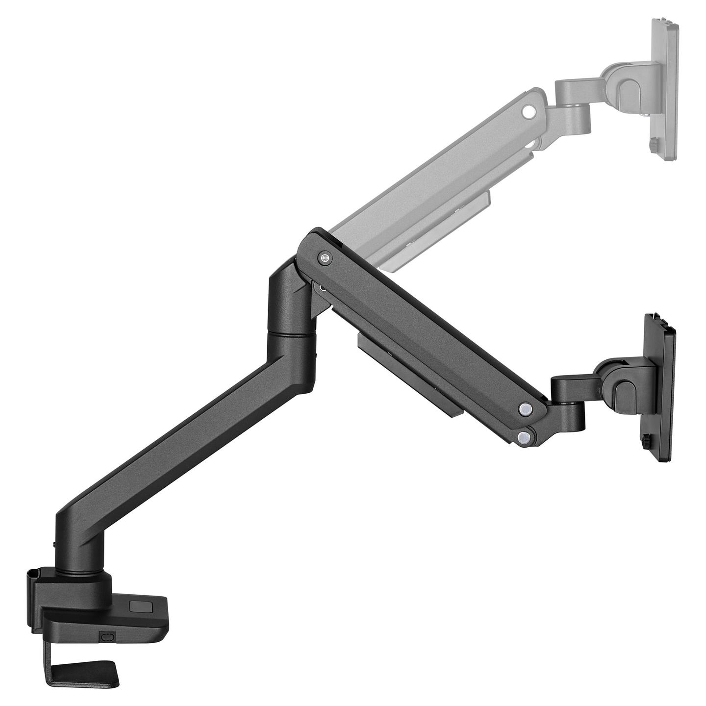 Mbajtëse për Monitor Equip 650180 / 1 Monitor / 17"-49" / 20kg / Gas Spring / Clamp-Grommet / Tilt -20° deri +50° / Swivel ±90° - Zezë - 5